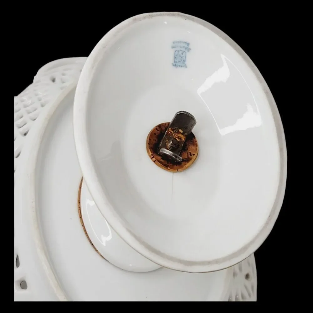 Dresden‎ Schumann Bavaria Candy Fruit Footed Pedestal Oval Floral Bowl Compote